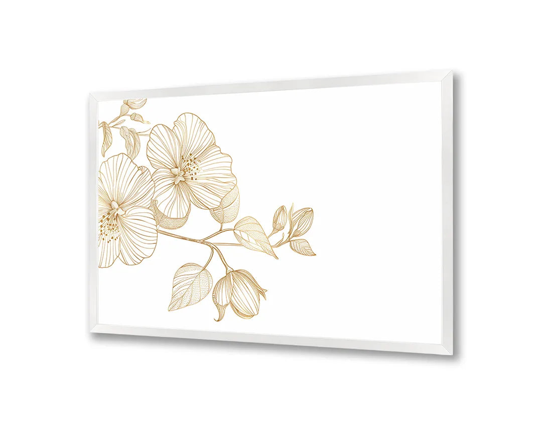 Metall Magnetboard mit hochwertigem Goldene Blumen Ast Design