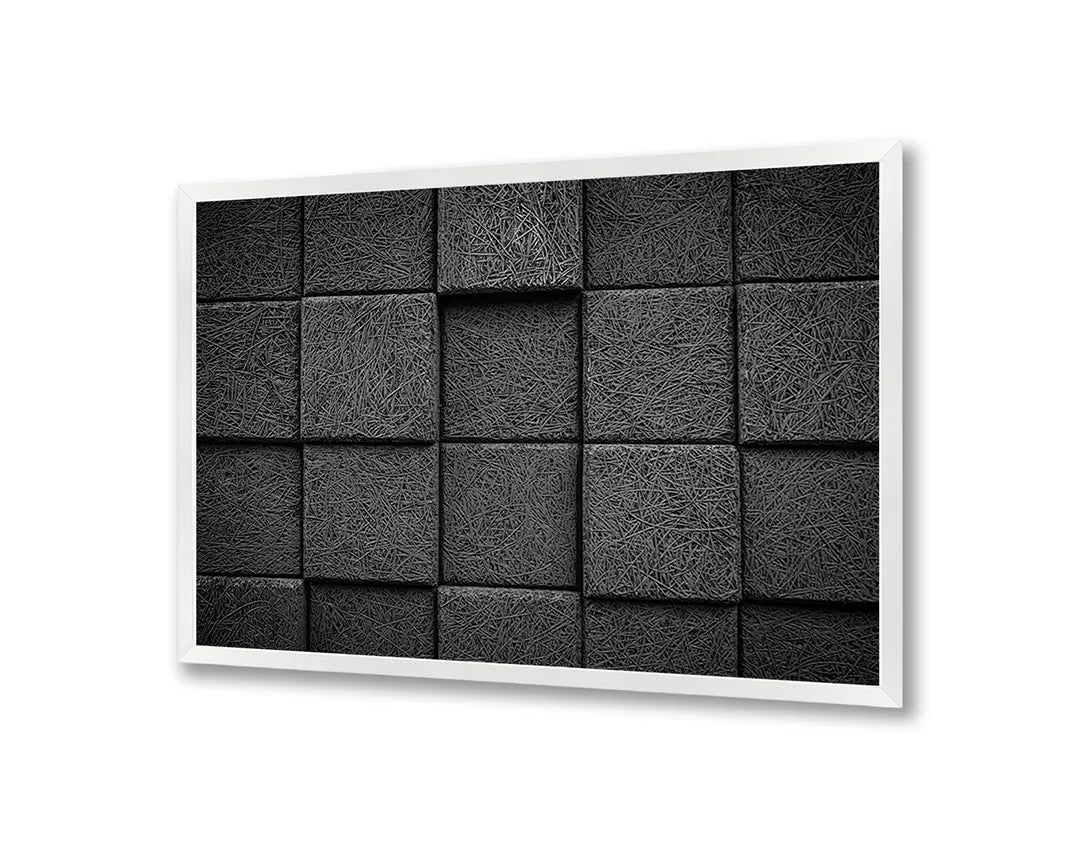 Metall Magnetboard mit hochwertigem Schwarze 3d Blöcke vierkant Design
