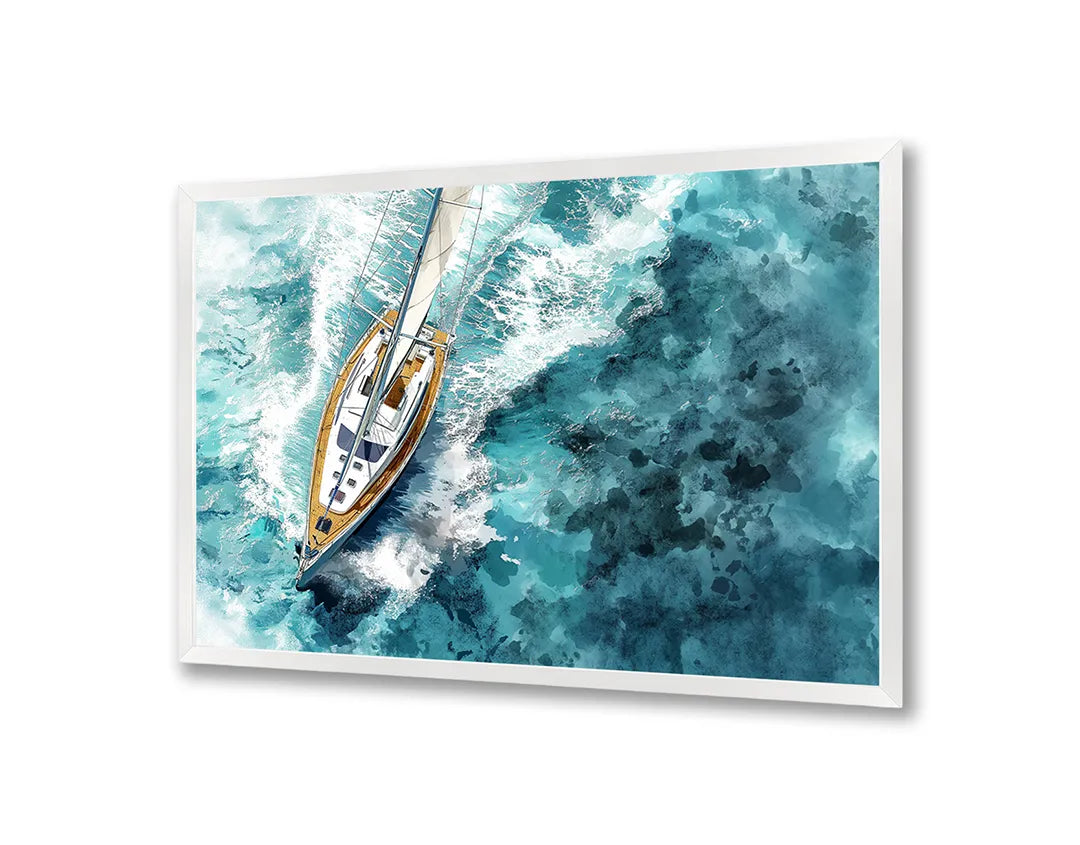 Metall Magnetboard mit hochwertigem Bootje von bovenaf Ozean Design
