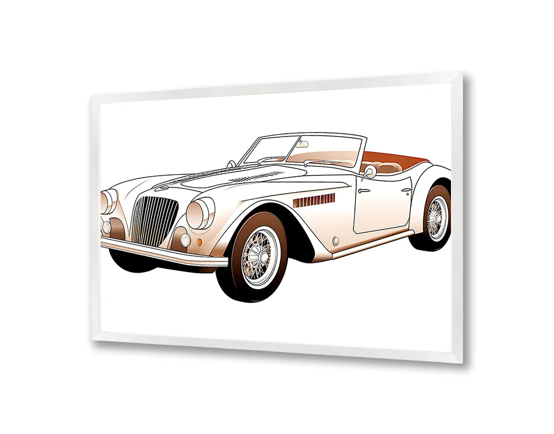 Metall Magnetboard mit hochwertigem Klassische cabriolet auto weiß Design