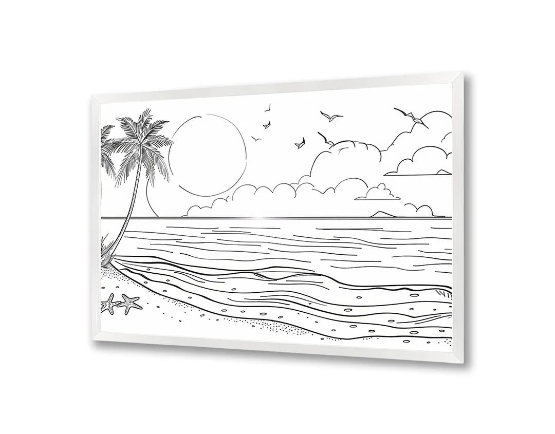 Metall Magnetboard mit hochwertigem Kleurplaat Strand Landschaft Design