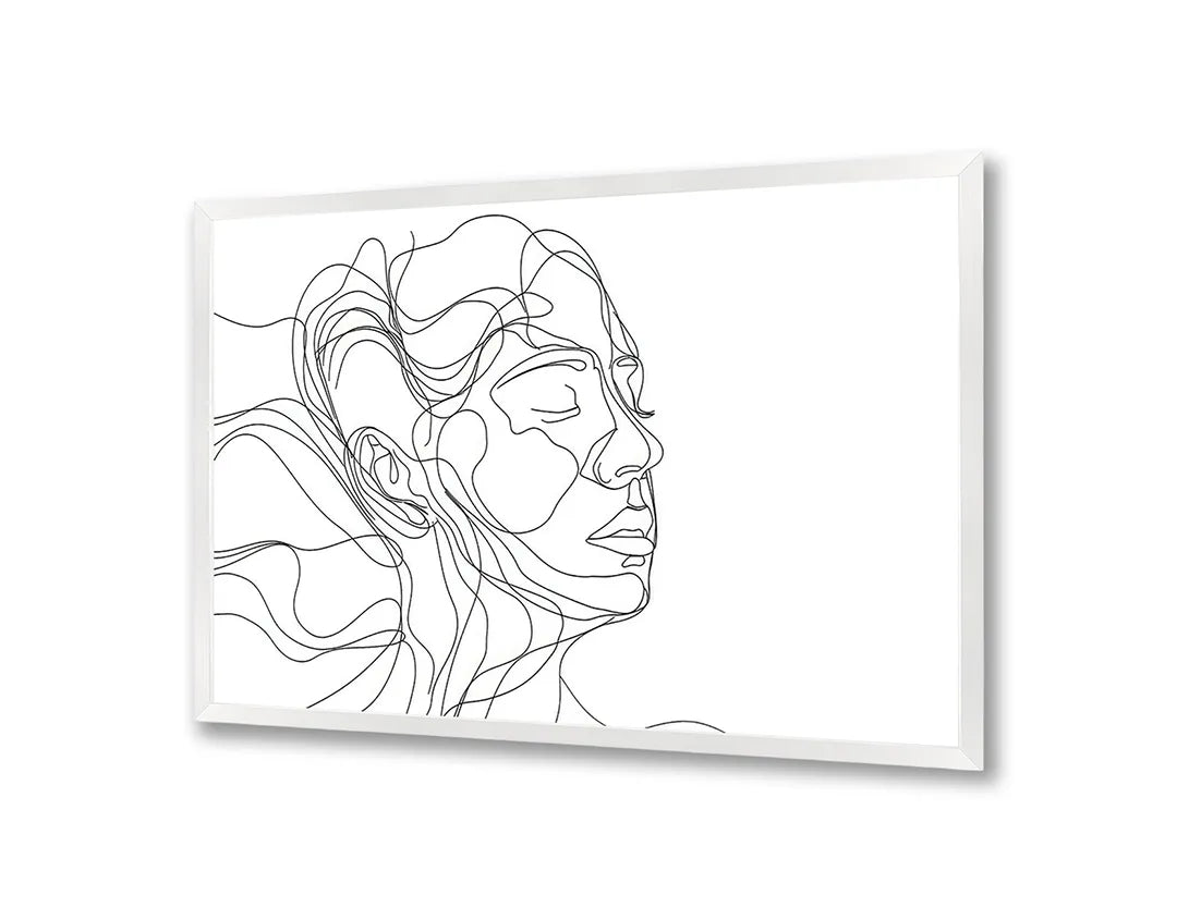 Metall Magnetboard mit hochwertigem Linienzeichnung Gesicht Frau Design