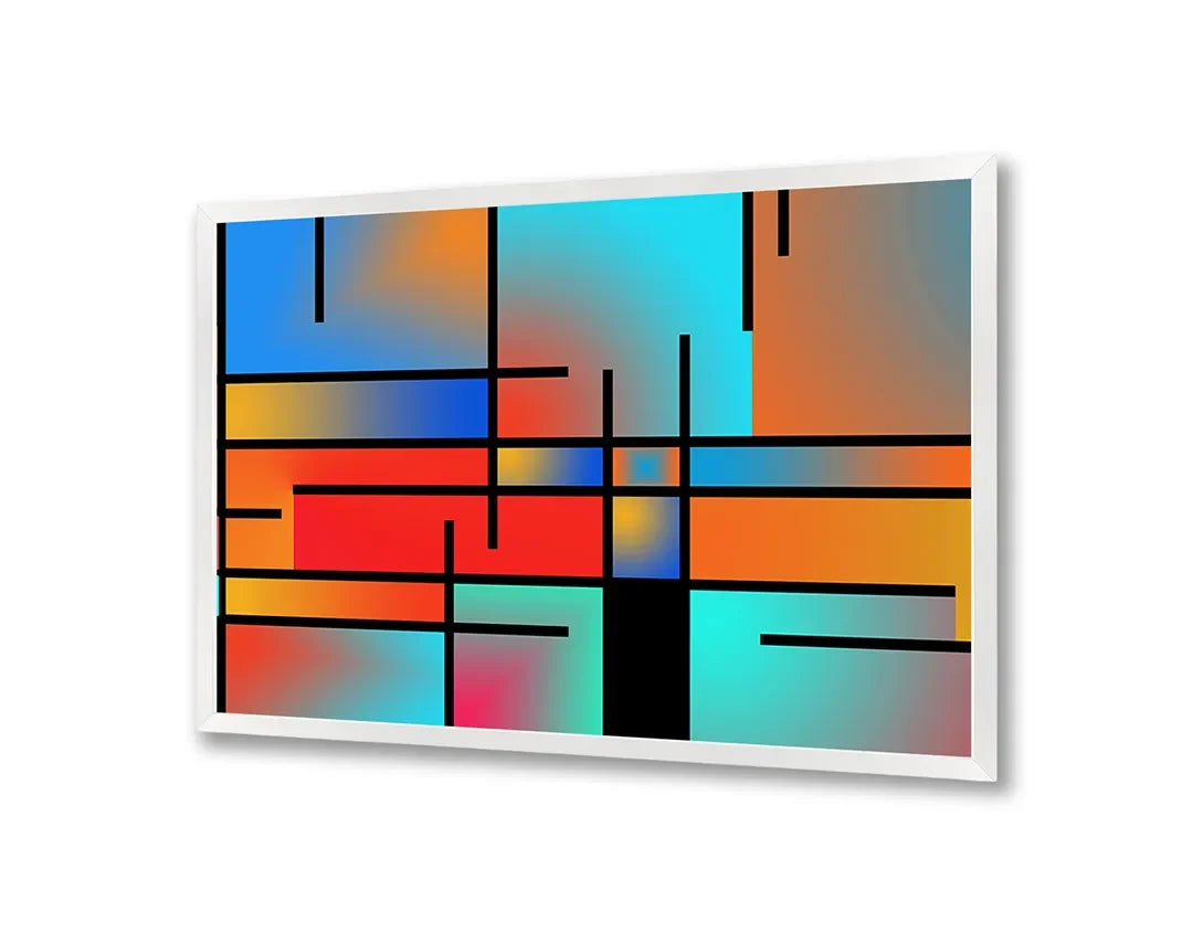 Metall Magnetboard mit hochwertigem Abstrakte Mondriaan Stijl Vlakken Design