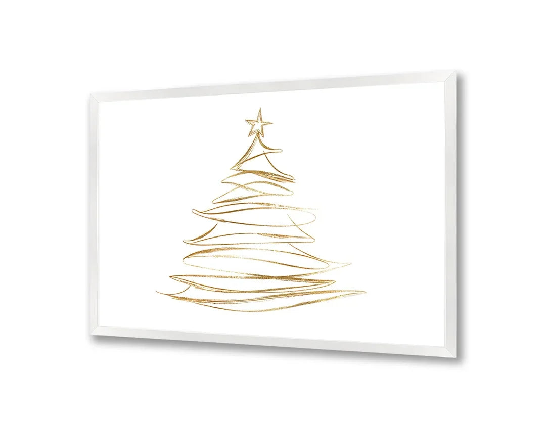 Metall Magnetboard mit hochwertigem Goldene kerstboom Linien Design