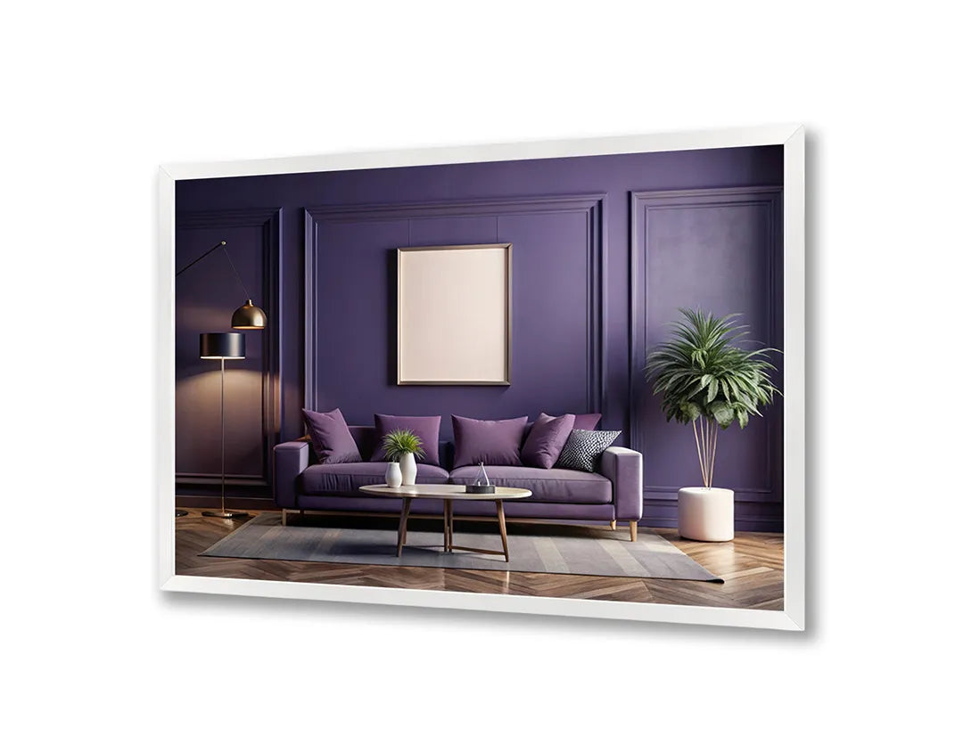 Metall Magnetboard mit hochwertigem Modern lila Interieur Design