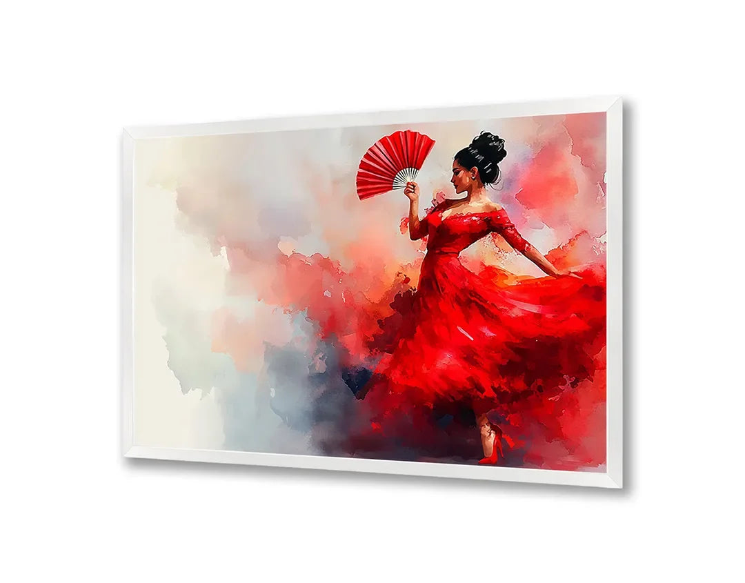 Metall Magnetboard mit hochwertigem Frau in rote Kleid tanzend Design