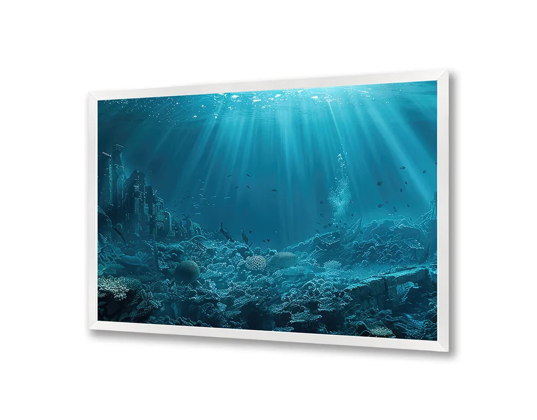 Metall Magnetboard mit hochwertigem Unterwasser Ozean blau Design