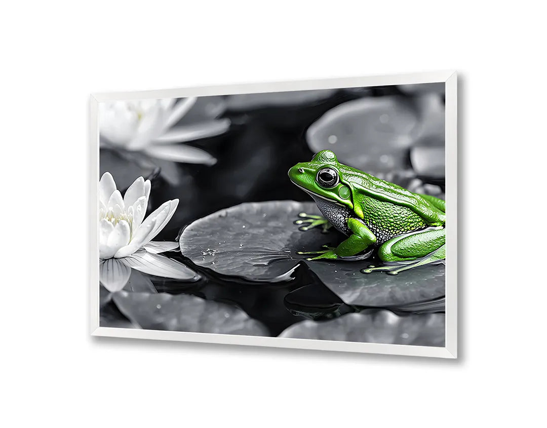 Metall Magnetboard mit hochwertigem Frosch auf Lotusblatt Design