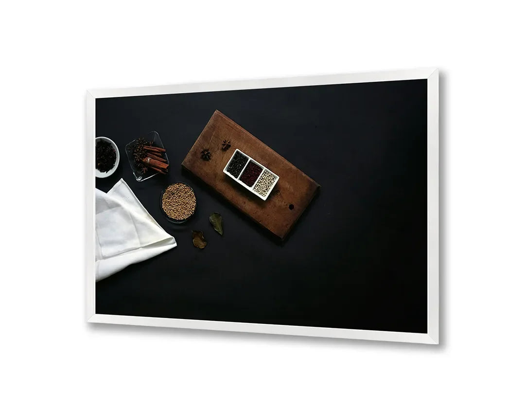 Metall Magnetboard mit hochwertigem Kaffeetassen und Bohnen Holz Design