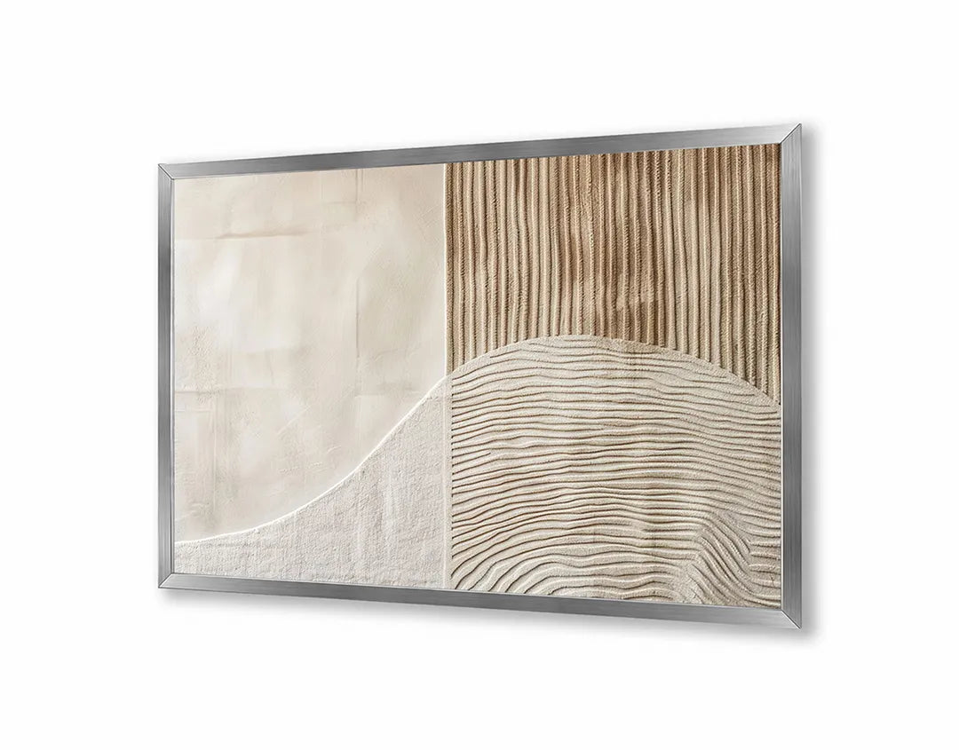Metall Magnetboard mit hochwertigem Abstrakte Sandwellen beige Design