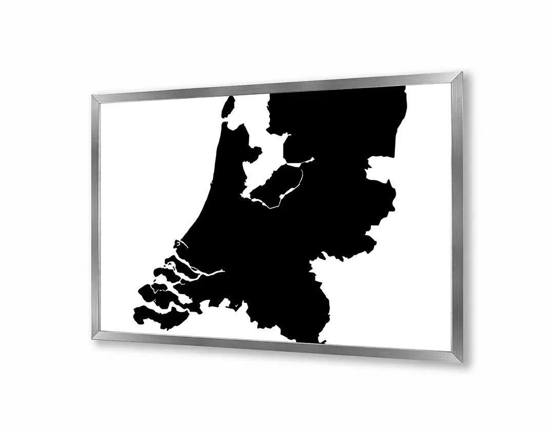 Metall Magnetboard mit hochwertigem Niederlande Landkarte Silhouette Design