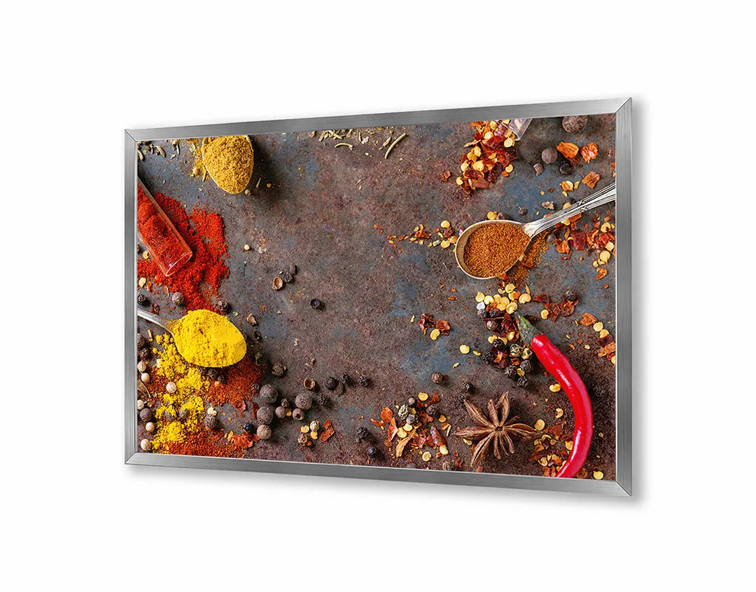 Metall Magnetboard mit hochwertigem Losse Gewürze Und Pepers Design