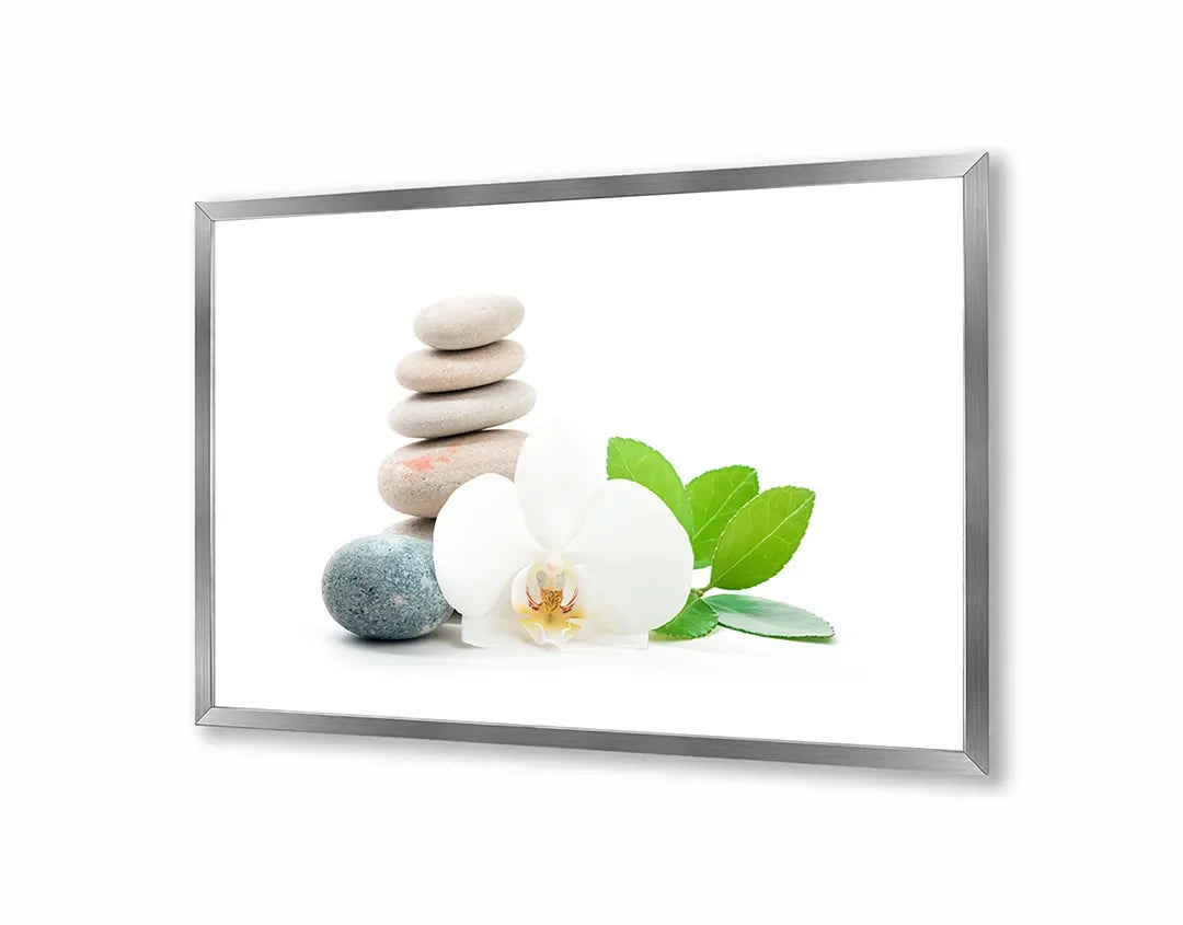 Metall Magnetboard mit hochwertigem Zen Steine Mit Orchidee Und Blad Design