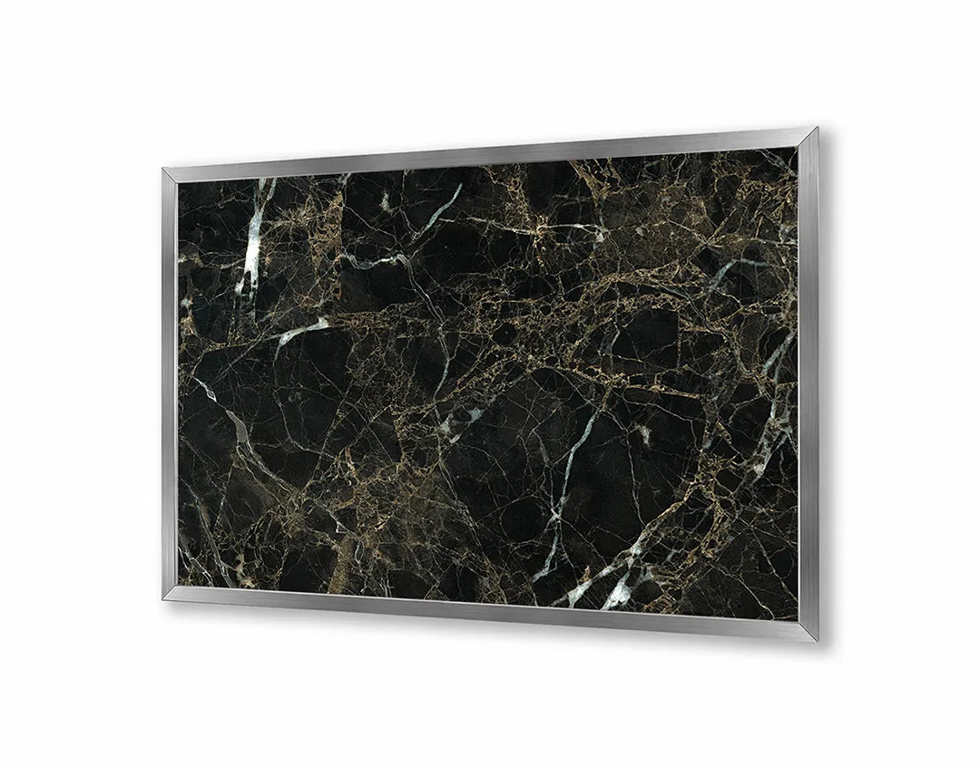 Metall Magnetboard mit hochwertigem Schwarz Marmor Mit Goldene Aderen Design