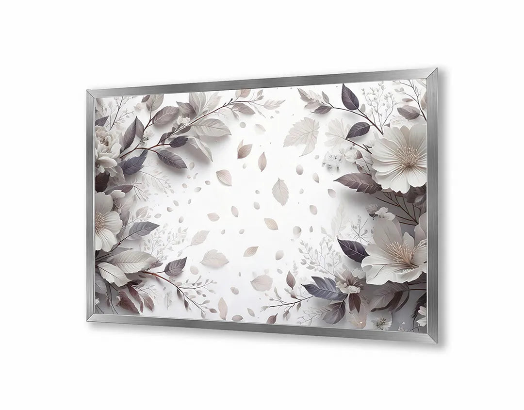Metall Magnetboard mit hochwertigem Weiße Blumen weiche Hintergrund Design