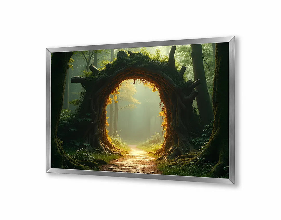 Metall Magnetboard mit hochwertigem Magische Tor in Wald Design