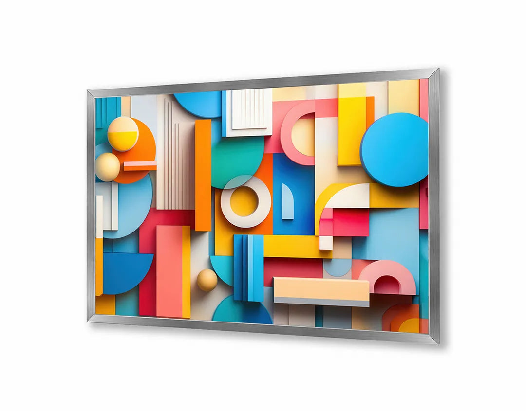 Metall Magnetboard mit hochwertigem Bunte 3d Blöcke Muster Design