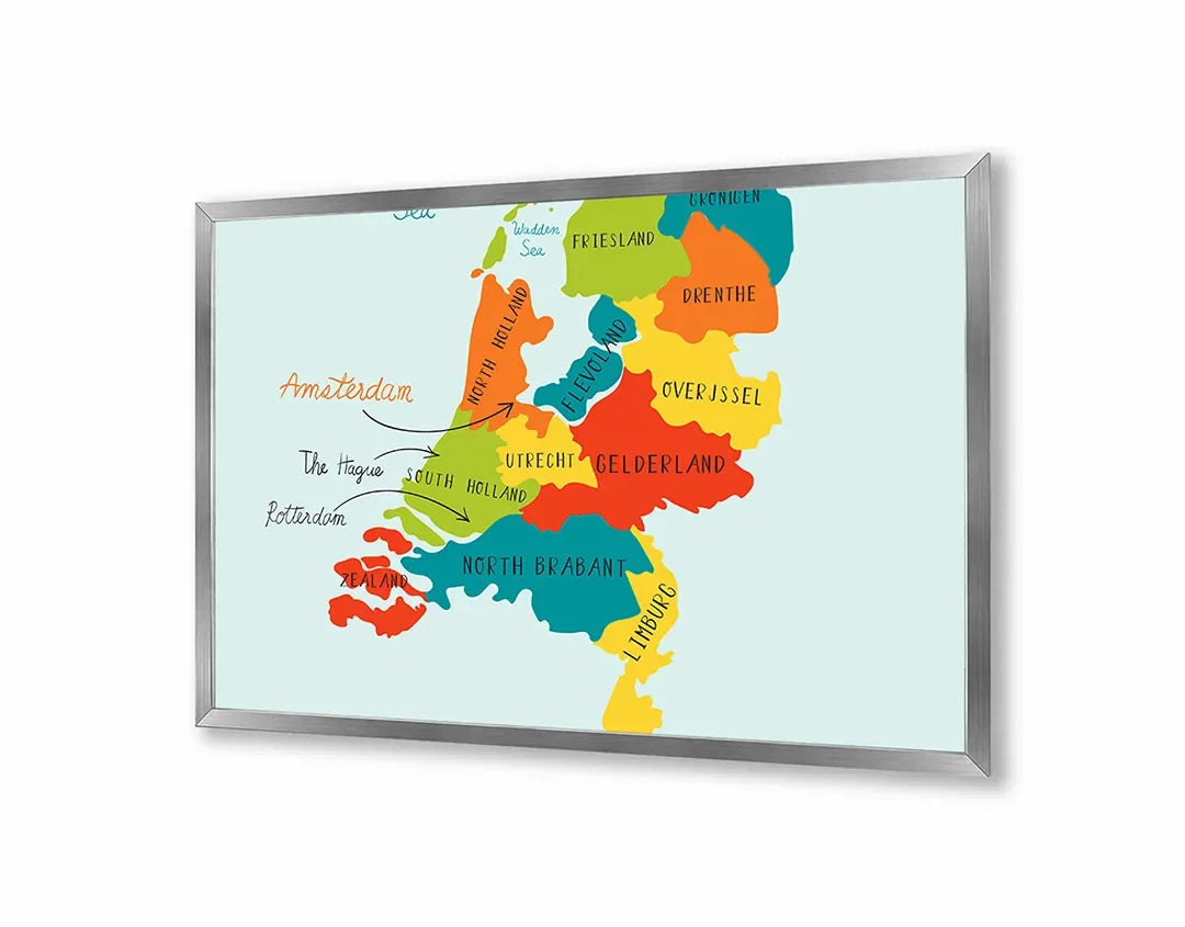 Metall Magnetboard mit hochwertigem Farbige Provinciekaart Von Niederlande Design