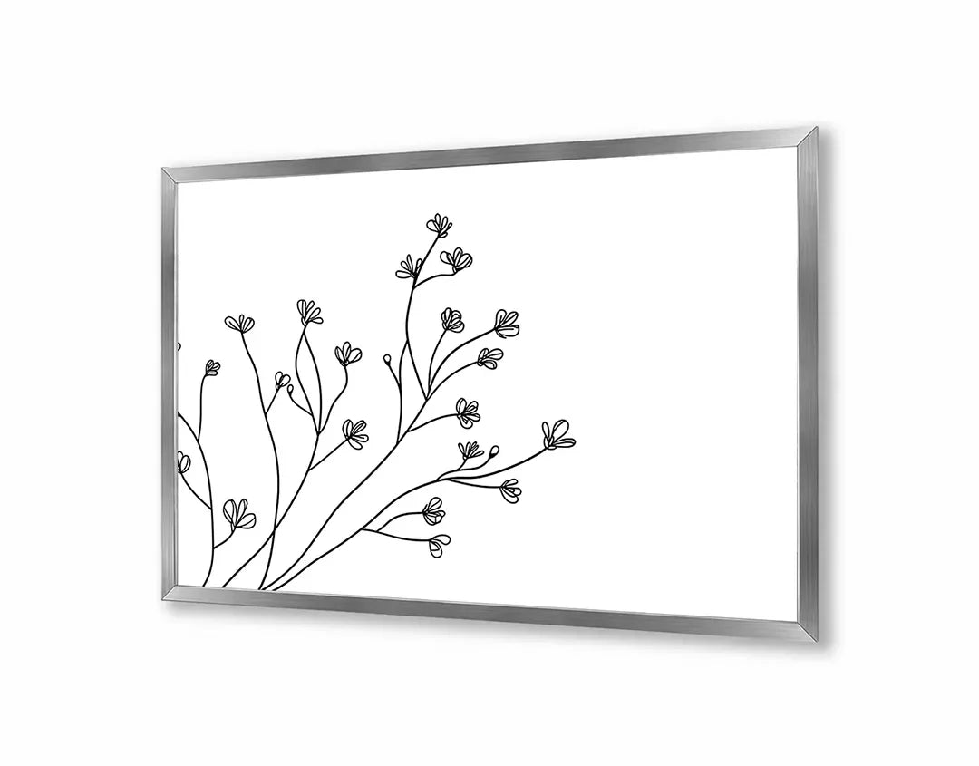 Metall Magnetboard mit hochwertigem Feine Zweige mit Blumen Linienzeichnung Design