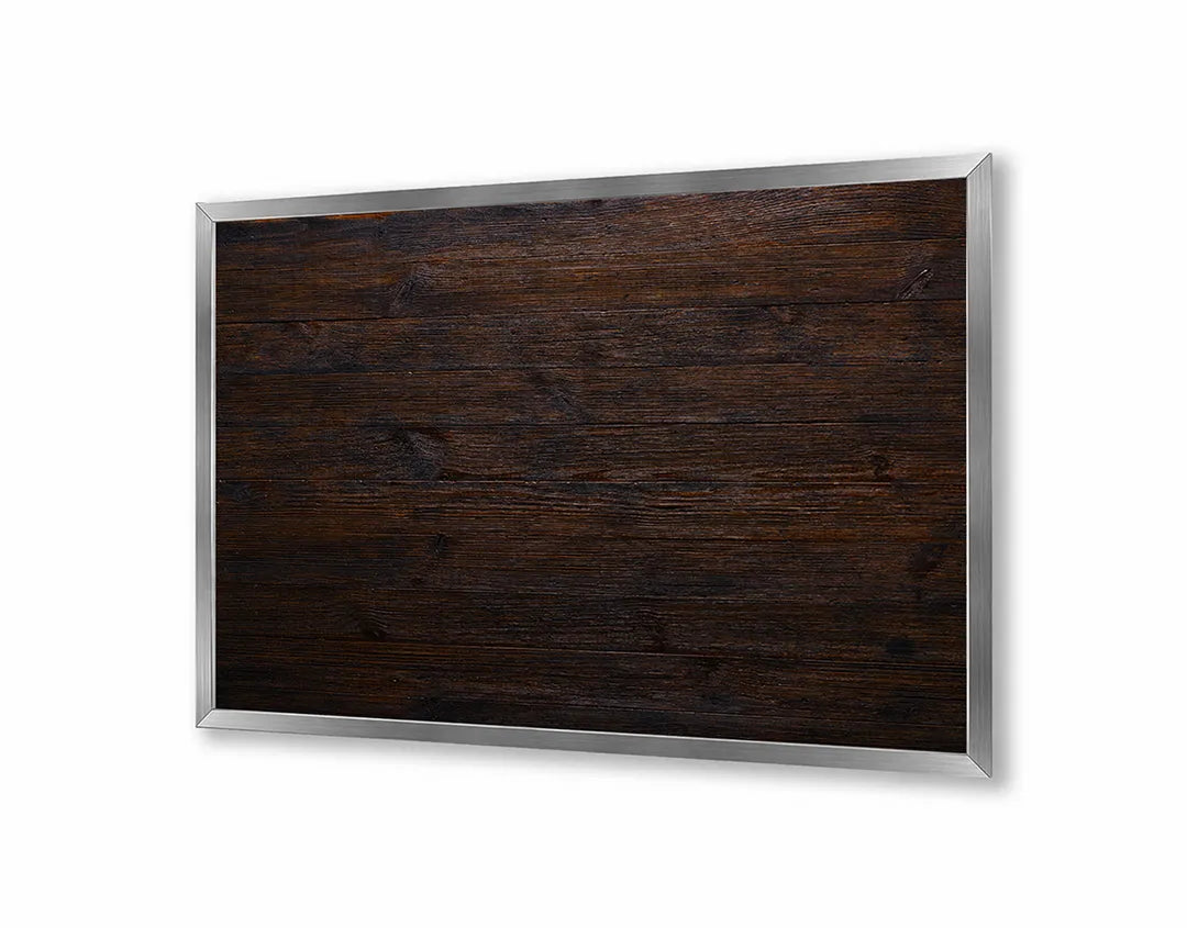 Metall Magnetboard mit hochwertigem Dunkel Holz Textur Design