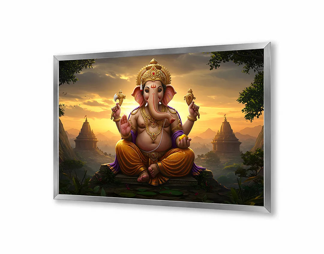 Metall Magnetboard mit hochwertigem Ganesha Gottheit Licht Design