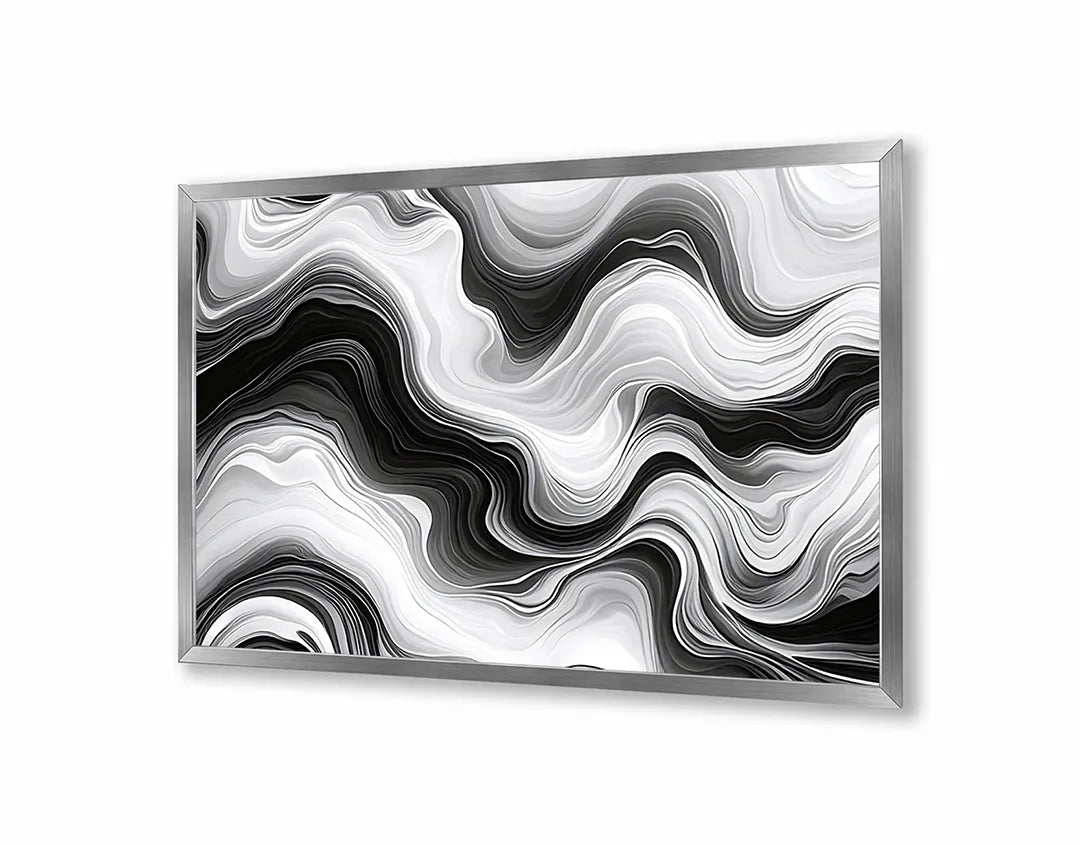 Metall Magnetboard mit hochwertigem Schwarz weiß abstrakte golven Flüssigkeit Design