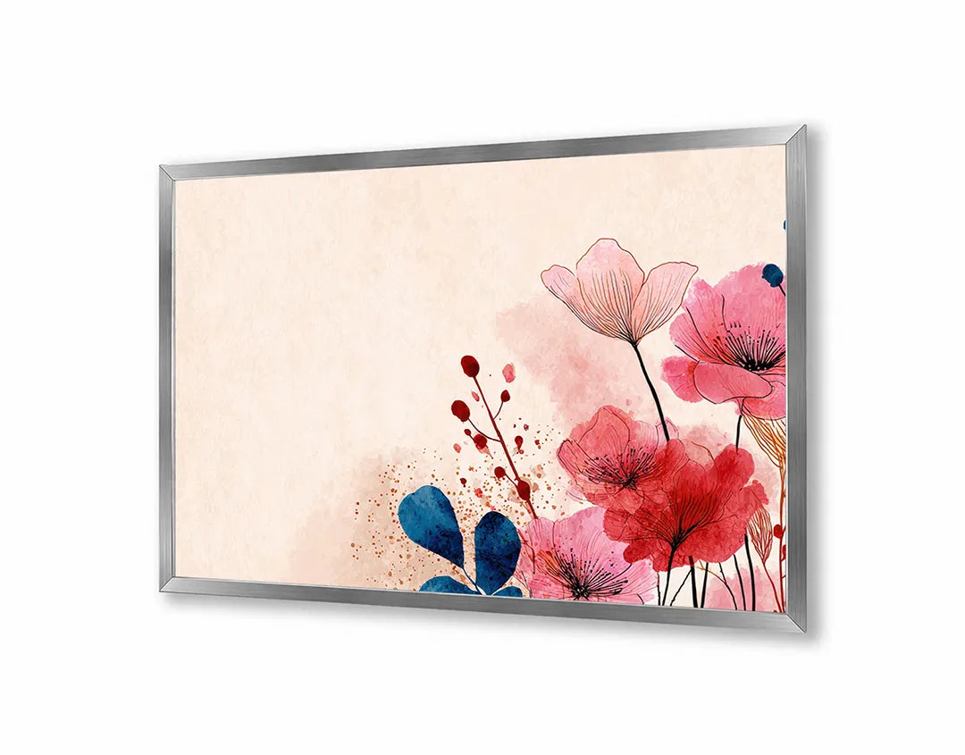 Metall Magnetboard mit hochwertigem Rote Mohnblumen weiche Hintergrund Design