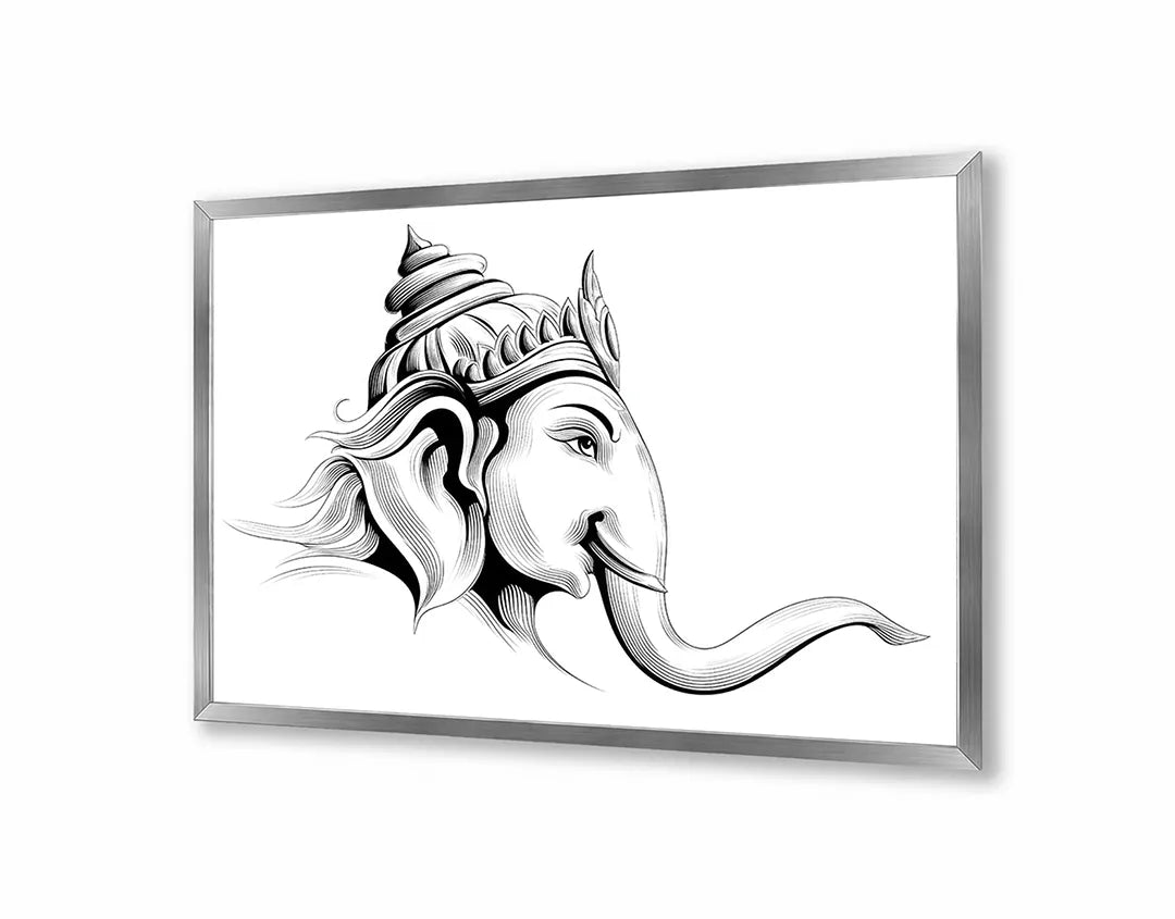 Metall Magnetboard mit hochwertigem Elefant mit Mandala Muster Design