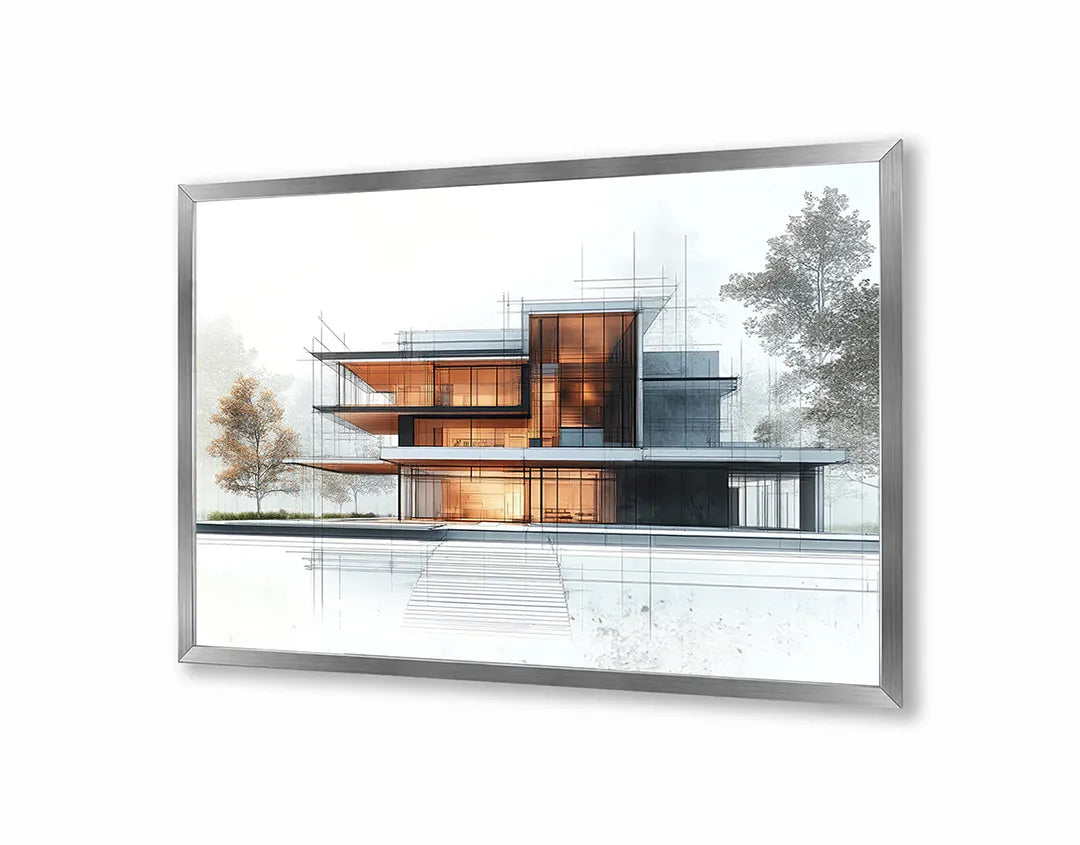 Metall Magnetboard mit hochwertigem Modern Haus Architektur Ufer Design
