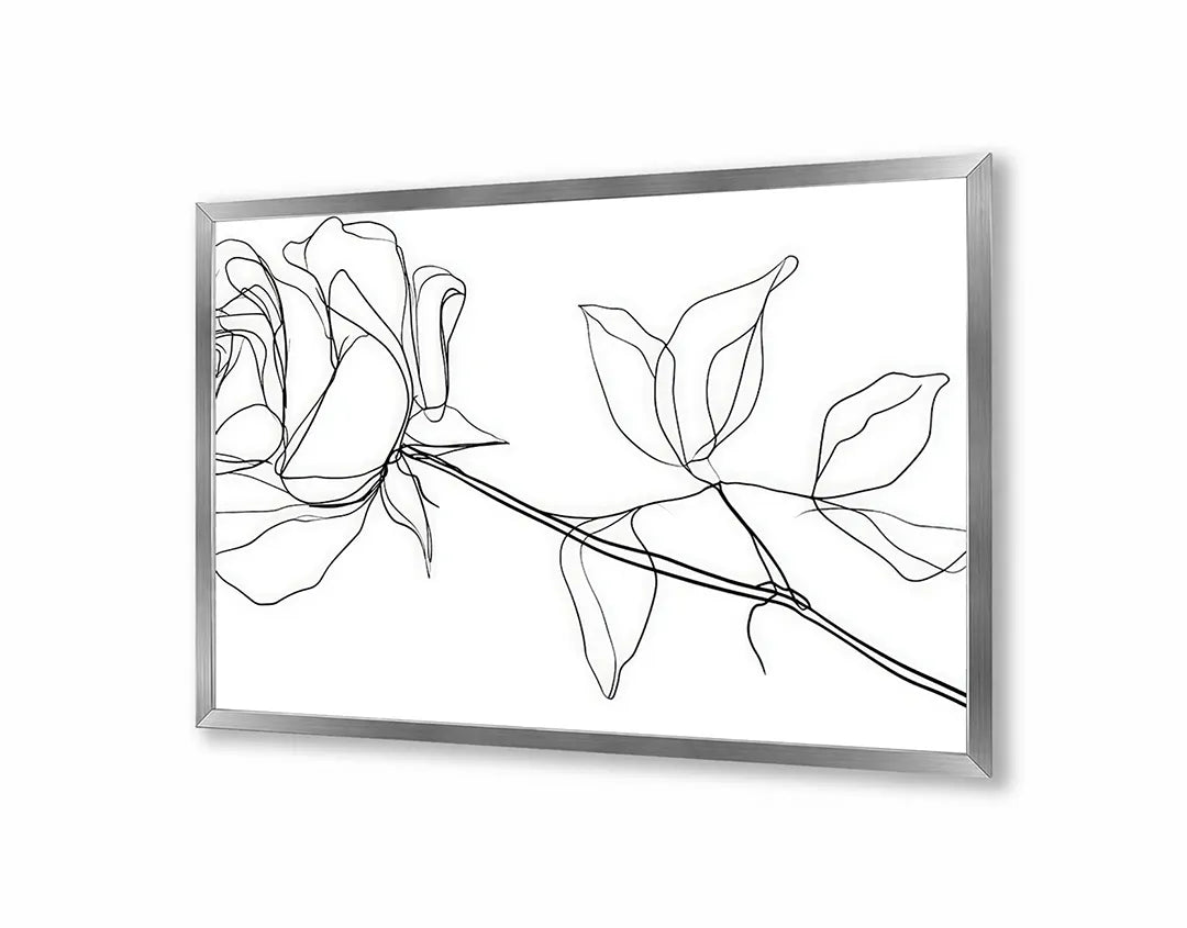 Metall Magnetboard mit hochwertigem Rose Linienzeichnung minimalistisch Design