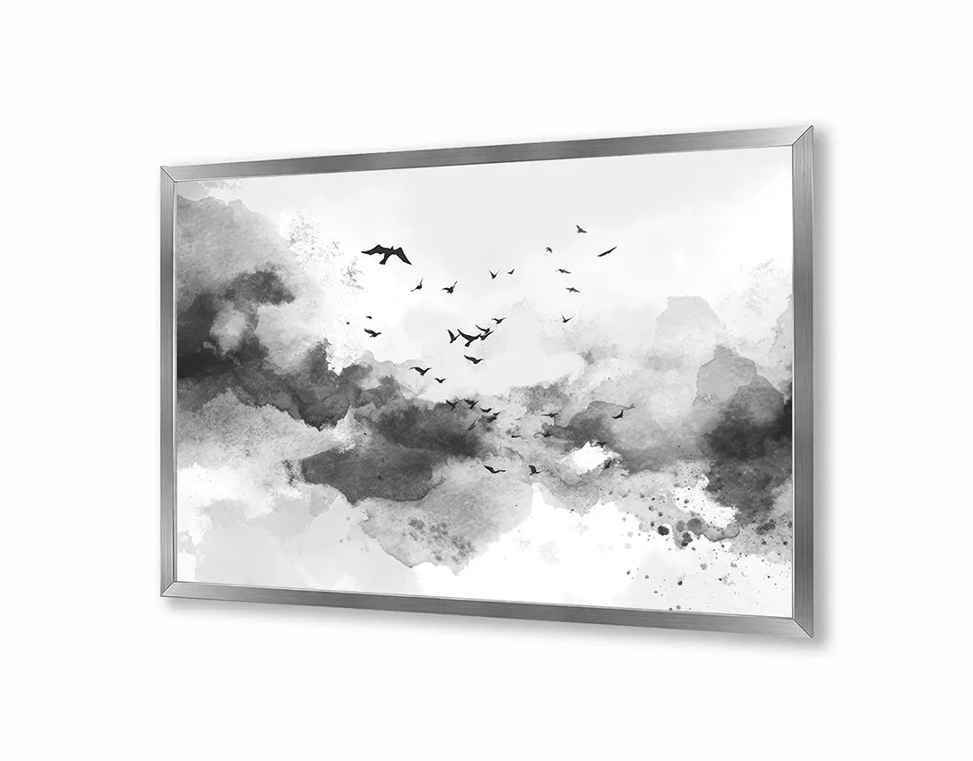 Metall Magnetboard mit hochwertigem Abstrakte Wolken Farbe schwarz weiß Design