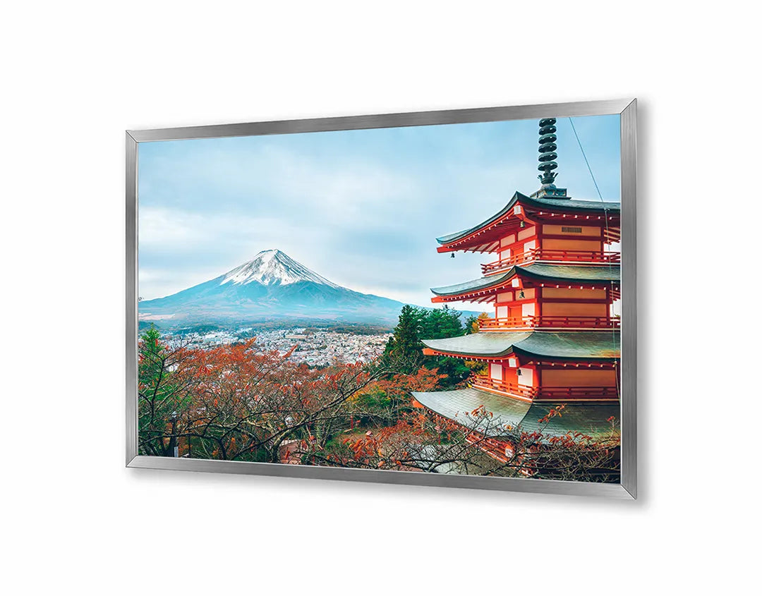 Metall Magnetboard mit hochwertigem Mount Fuji Und Pagode In Der Herfst Design