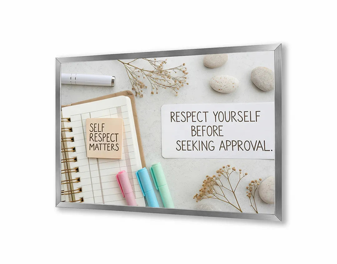 Metall Magnetboard mit hochwertigem Respect yourself Zitat notitie Design