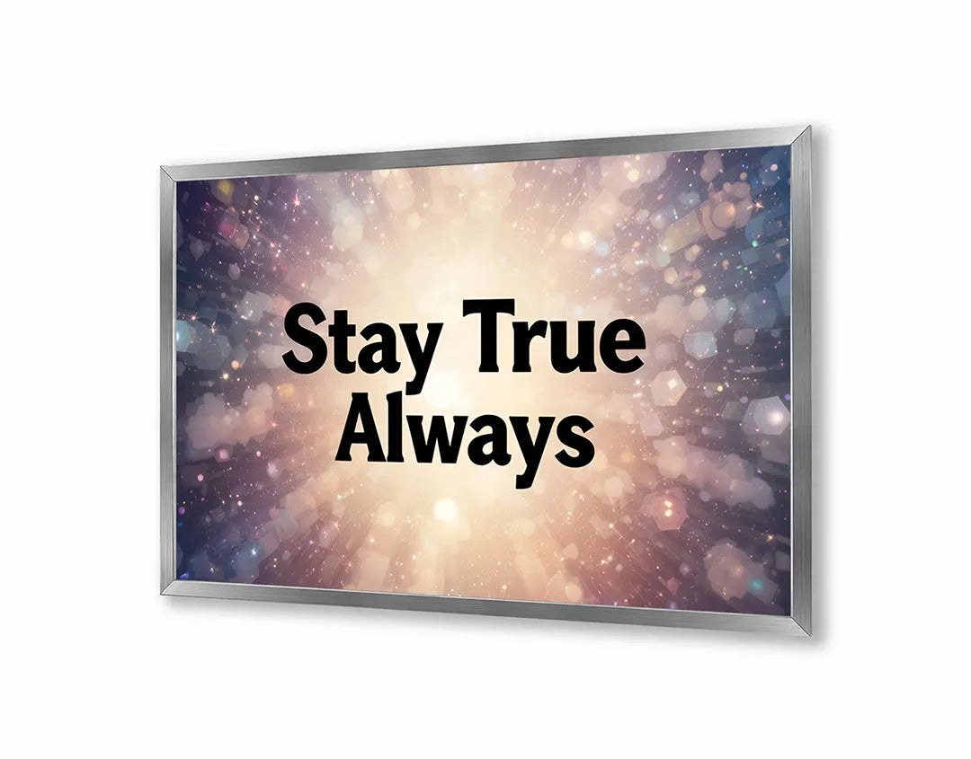 Metall Magnetboard mit hochwertigem Stay true always Zitat Sterne Design
