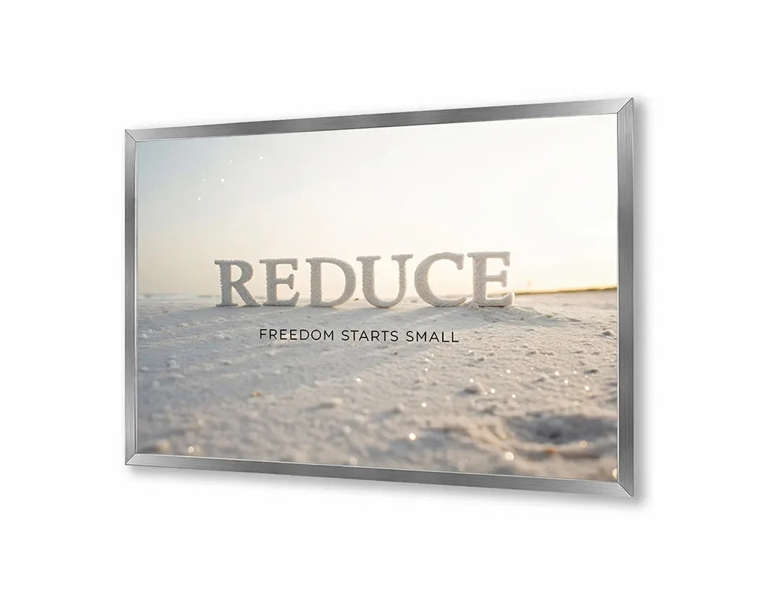 Metall Magnetboard mit hochwertigem Reduce Zitat Strand Meer Design