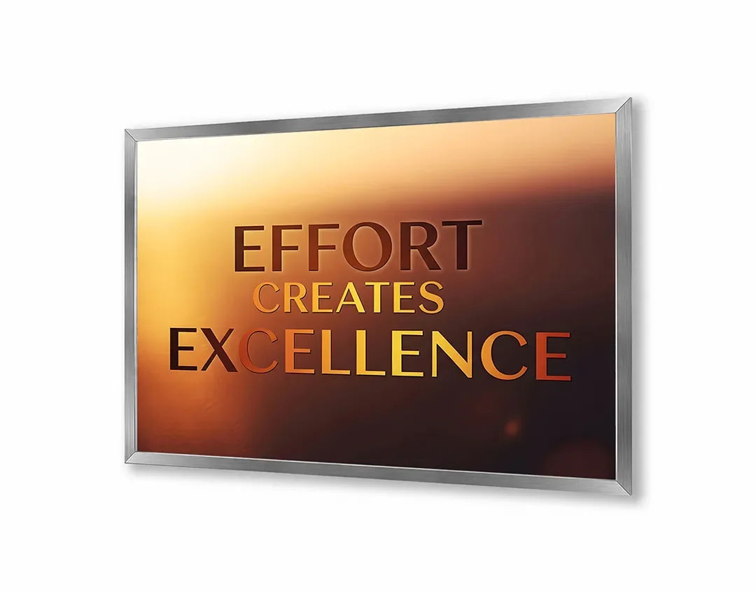 Metall Magnetboard mit hochwertigem Effort creates excellence Zitat Design