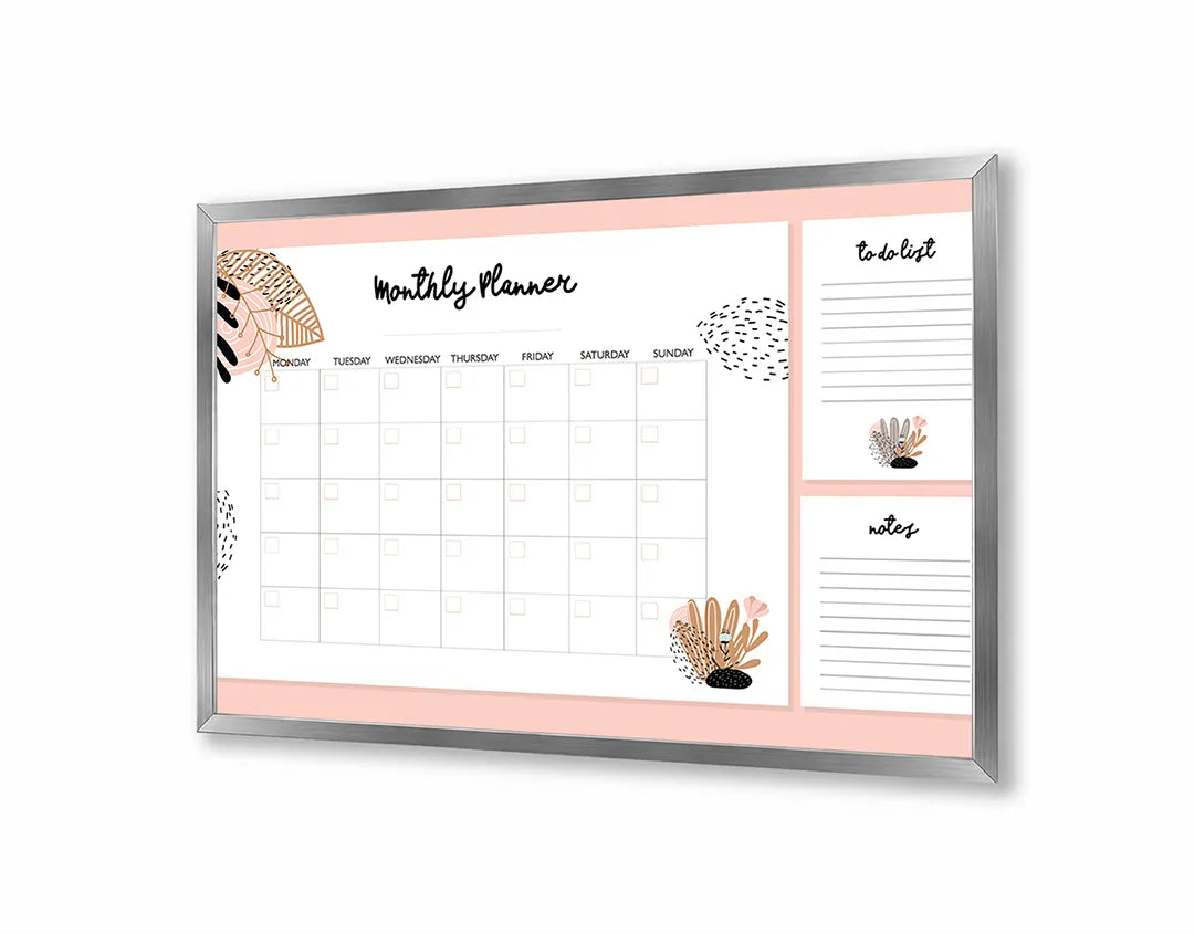 Metall Magnetboard mit hochwertigem Rosa Und Weiße Monatsplaner Design