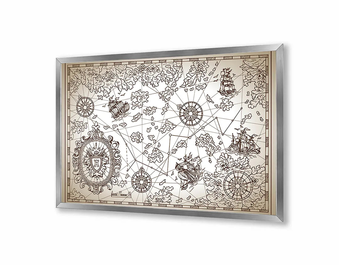 Metall Magnetboard mit hochwertigem Tekeningen Von Piratenkaart Elementen Design