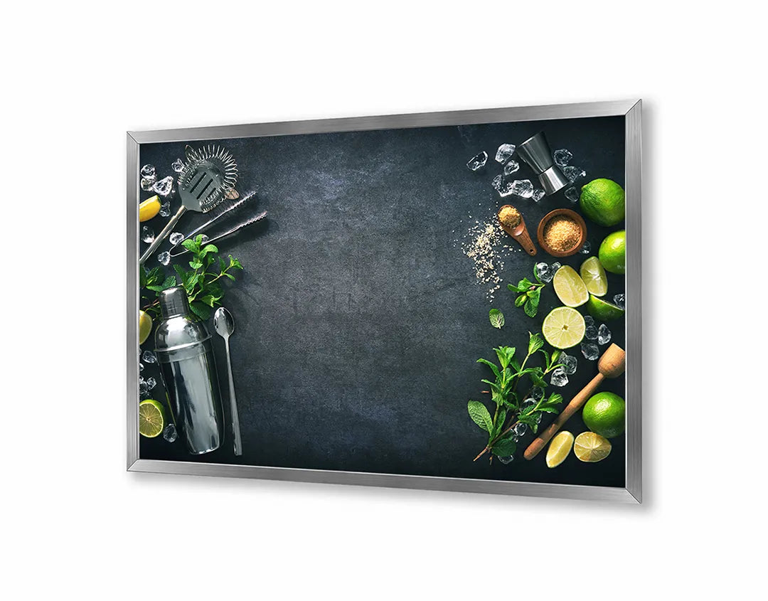 Metall Magnetboard mit hochwertigem Verse Gemüse Auf Ein Dunkle Hintergrund Design