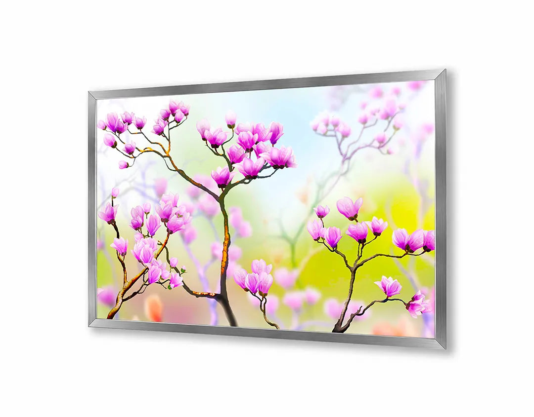 Metall Magnetboard mit hochwertigem Ast Mit Rosa Blüten Design