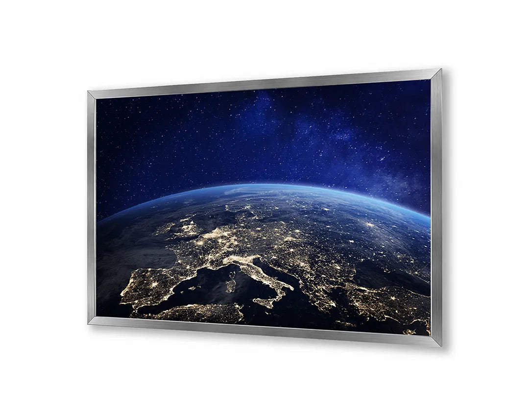 Metall Magnetboard mit hochwertigem Erde Vanuit Der Ruimte Mit Stadslichten Design