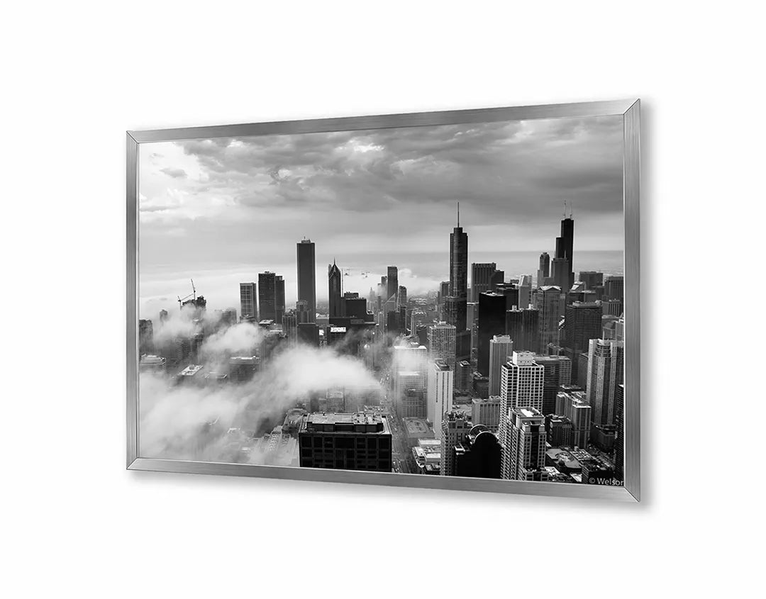 Metall Magnetboard mit hochwertigem New York Skyline Boven Der Wolken Design