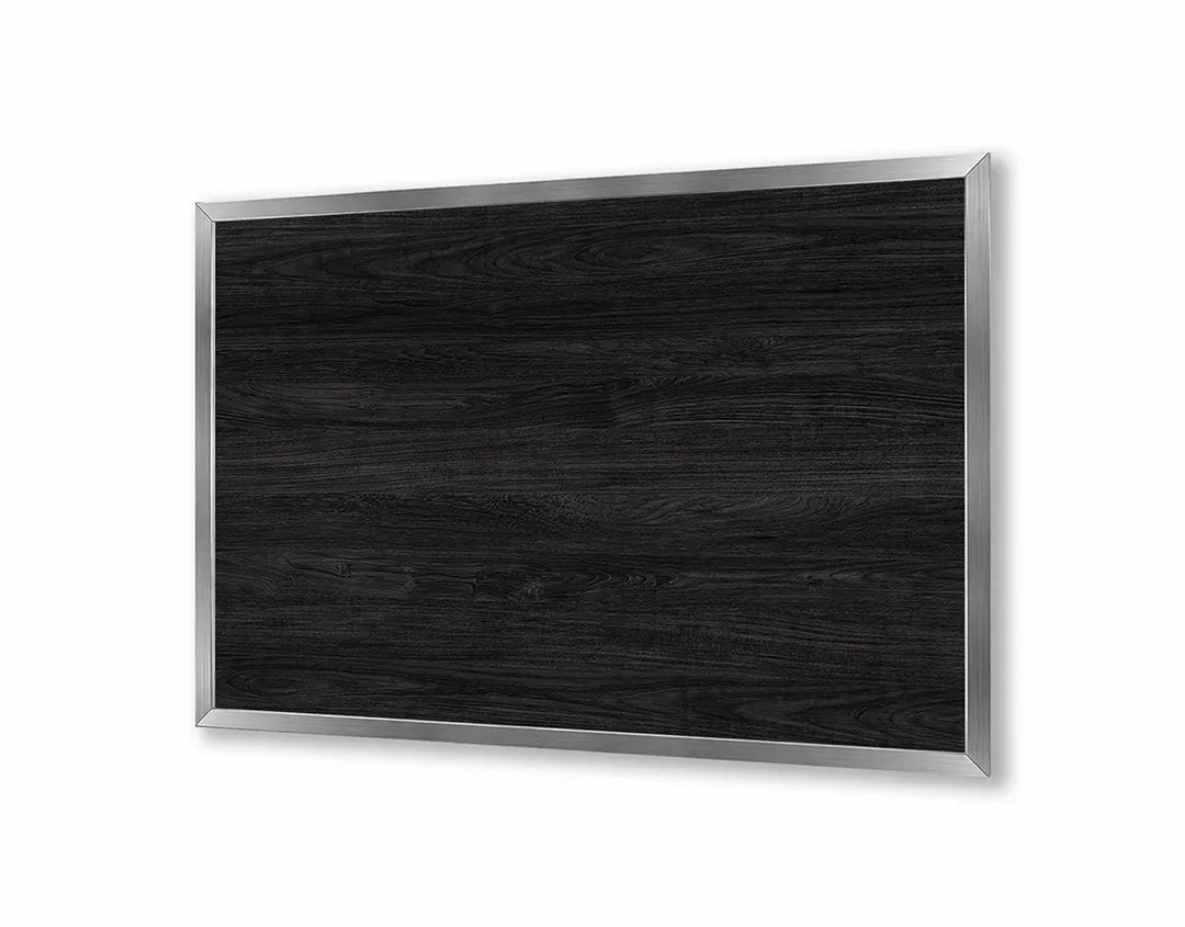 Metall Magnetboard mit hochwertigem Dunkel Schwarz Hölzerne Paneel Design