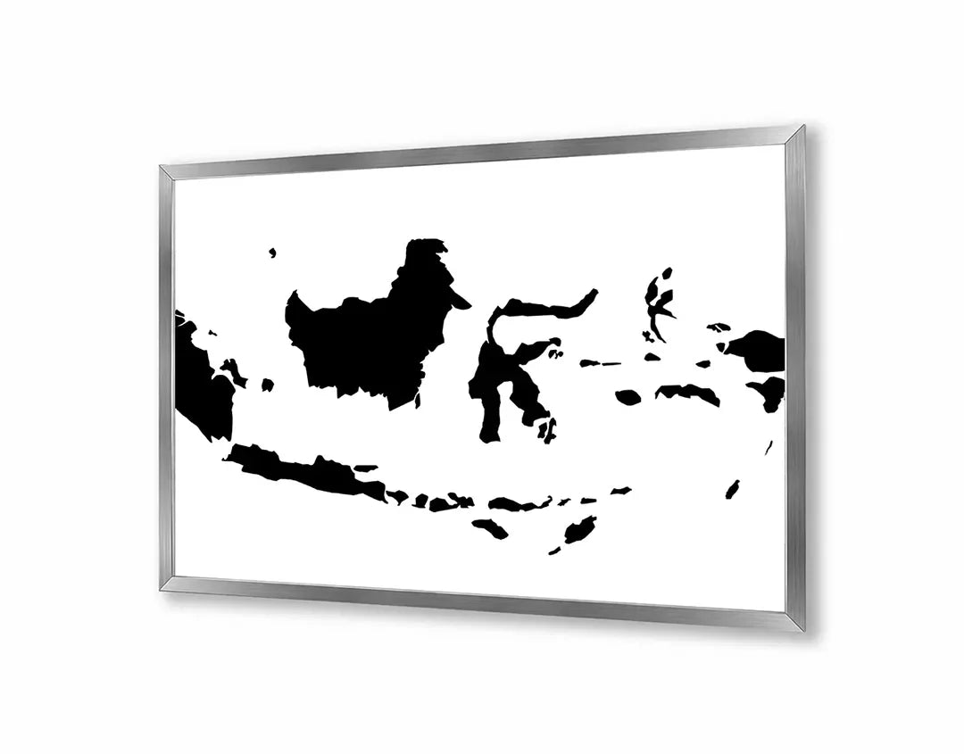 Metall Magnetboard mit hochwertigem Silhouette Landkarte Von Indonesië Design