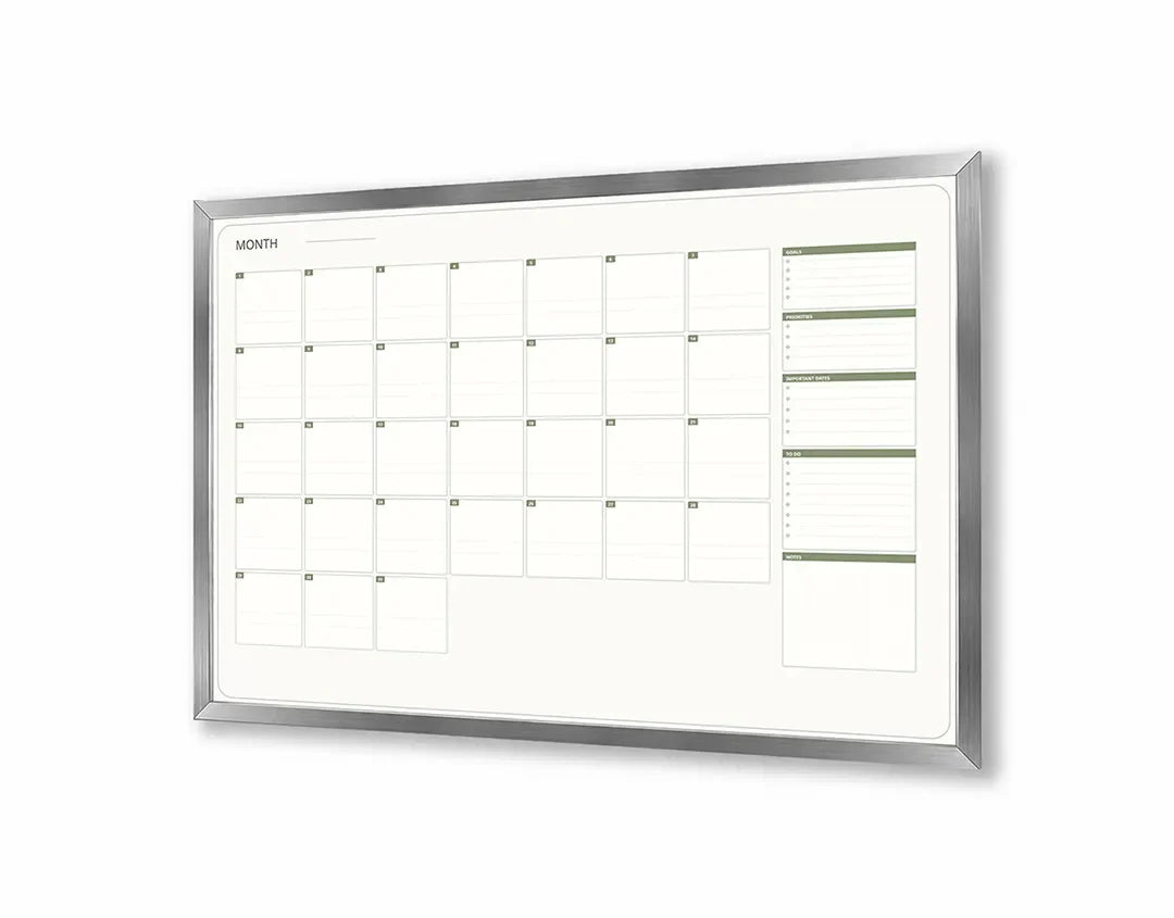 Metall Magnetboard mit hochwertigem Grüne Kalender Raster Design