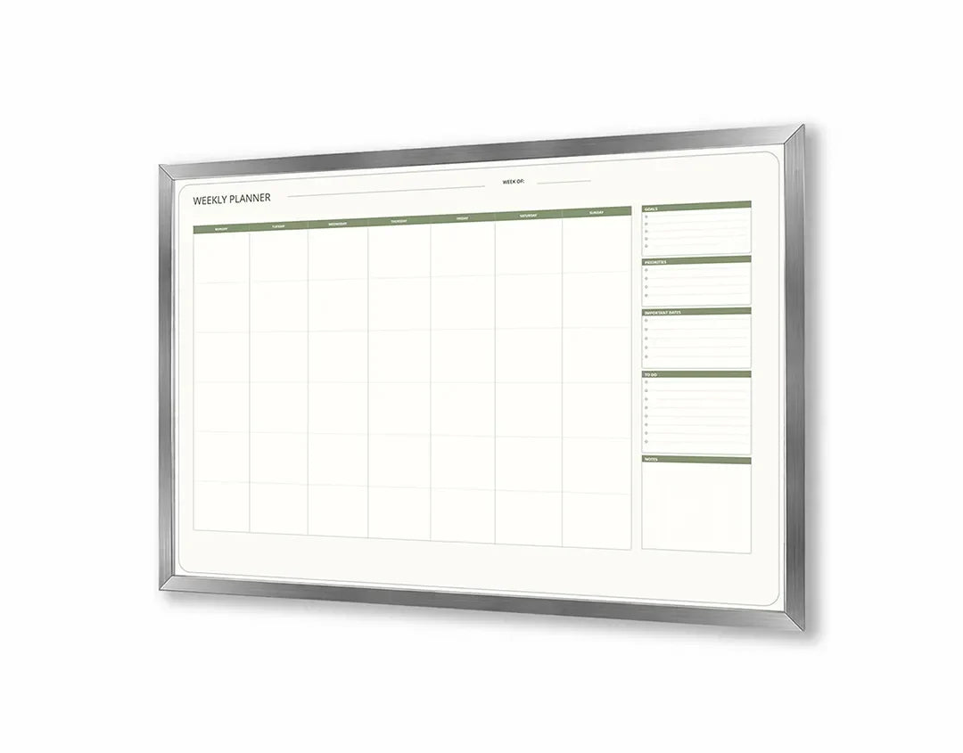 Metall Magnetboard mit hochwertigem Grüne Kalender Raster Variante Design
