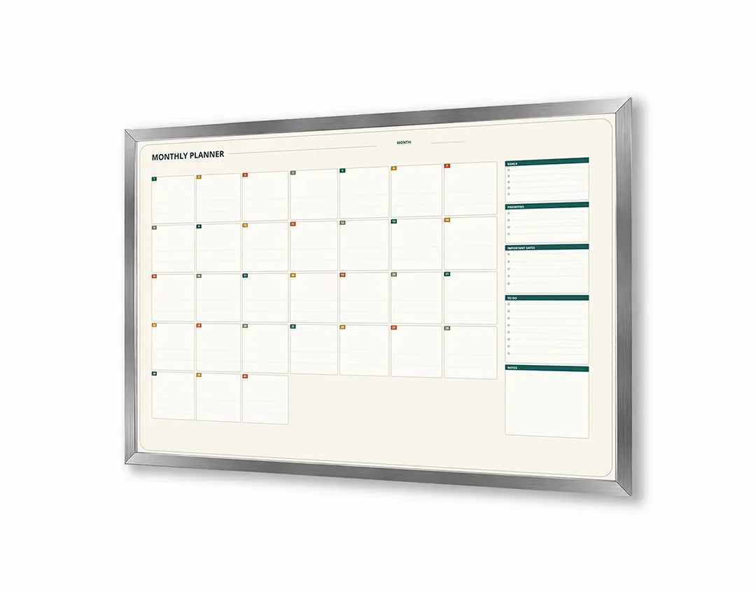 Metall Magnetboard mit hochwertigem Blaue Planer Raster Design
