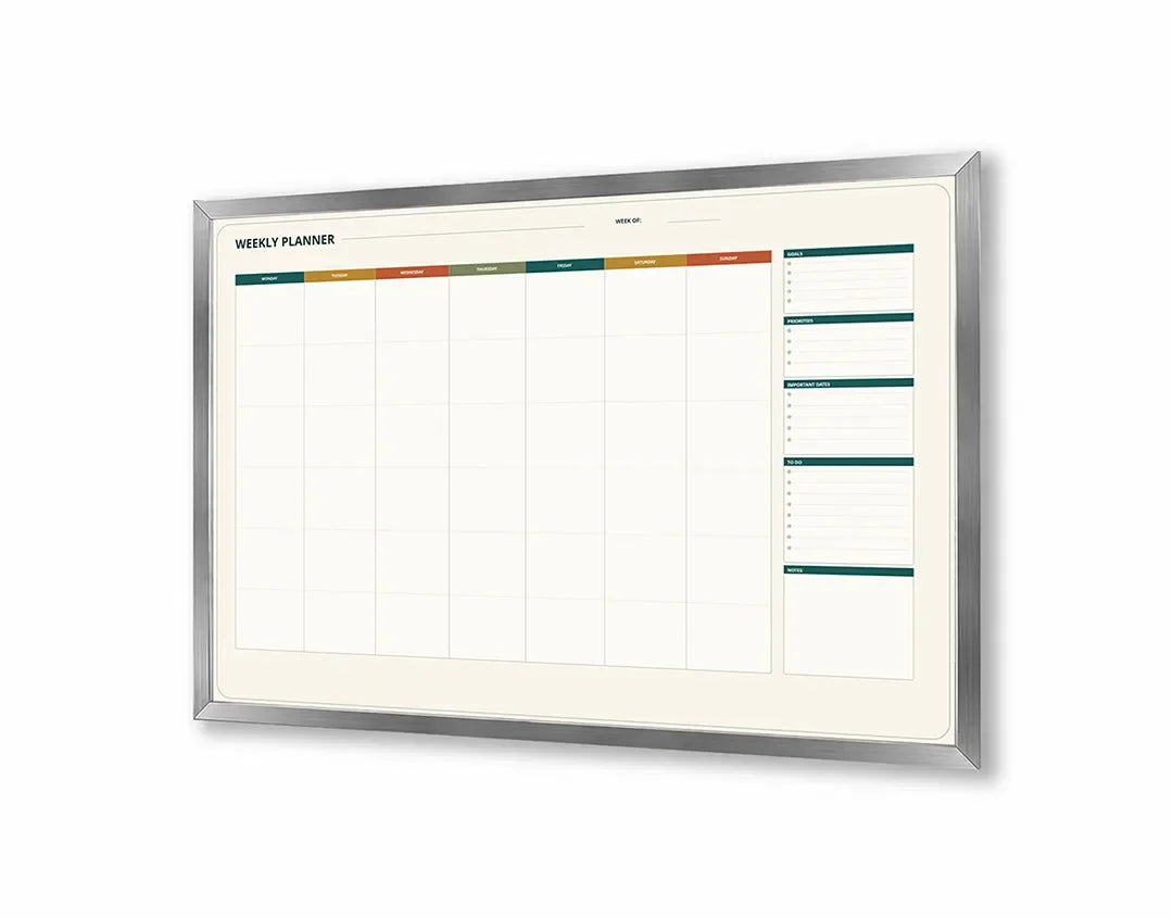 Metall Magnetboard mit hochwertigem Rote Planer Raster Design