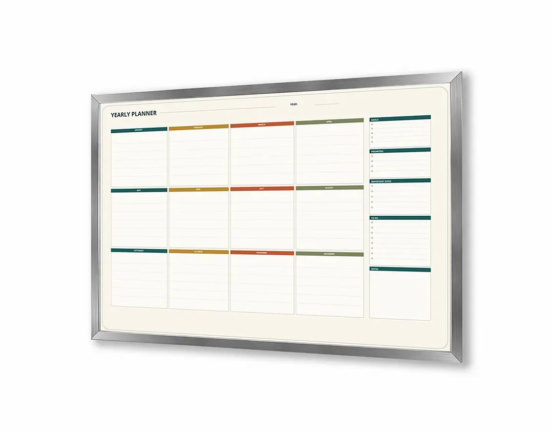 Metall Magnetboard mit hochwertigem Gelbe und rote Planer bunt Design