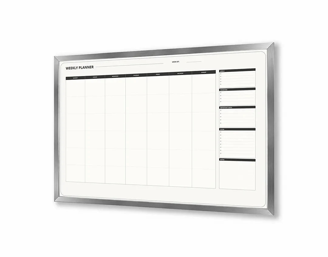 Metall Magnetboard mit hochwertigem Blanco Kalender week Variante Design